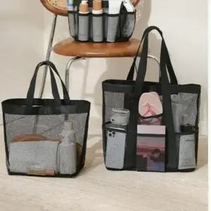 NEW 목욕가방 물놀이 수영가방 비치백 시장가방 그물망사 목욕가방 망사백