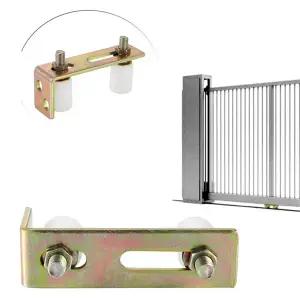 호환  1 세트 가이드 휠 파티오 도어 트랙 가이드 롤러 L-필러 브래킷이 있는 슬라이딩 도어 롤러 조정 이