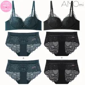 [아모미] 벨리아 볼륨속옷 노와이어 브라팬티4종 + 서브팬티2종셋트