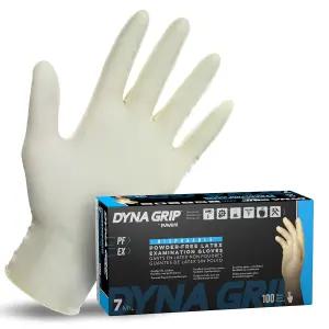 SAS Dyna 그립 프리미엄 라텍스 일회용 장갑 중형 700마일 시험 등급 텍스처 비드 커프 정비 자동차 산업용