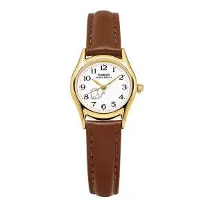 카시오 LTP-1094Q-7B8RDF (LTP-1094Q-7B8) 아날로그 수능 학생 고양이 여성 가죽시계