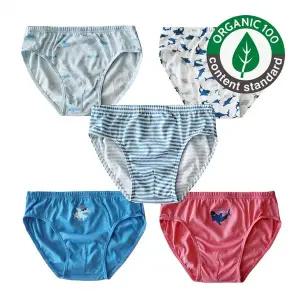 [코튼클럽] 오가닉 남아팬티 5매 상어세트 초등학생 유아동 배변 순면 팬티