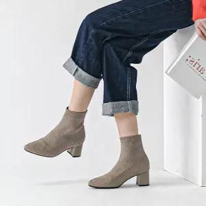 올리 카밀라 니트 통굽 앵클 부츠 5.5cm