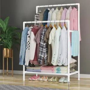 자취방 의류수납 대용량 행거 드레스룸 2단 헹거 다용도 옷걸이랙