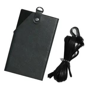 한국폼텍 웍스 밴드+목걸이형 천연소가죽 미니 카드지갑-블랙 선물