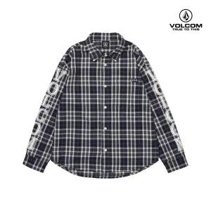 [롯데백화점]볼컴키즈 레터링 슬리브 체크셔츠 D5F004