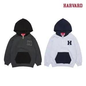 [롯데백화점]하버드 배색 하프 집업 후드티셔츠 B5F013