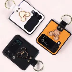 갤럭시Z플립4/3 퀼팅 미키 썸데이 골드링 범퍼 케이스 lpN2+2dKX