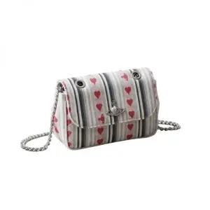 [비비안웨스트우드]하트 스트라이프 스몰 체인 크로스백 151000249