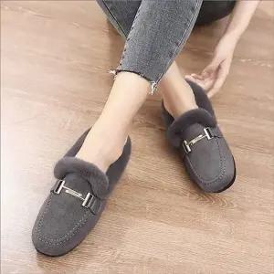 여성 퍼 로퍼 방한 신발 겨울 로퍼 30대 40대 50대