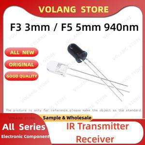 10 짝/몫 F3 3mm F5 5mm 940nm LED 적외선 이미 터 및 IR 송신기 수신기 다이오드 301A Arduino 용 튜브에