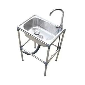 보조 씽크대 간이 스테인리스 발코니 베란다 다용도 소형 사각 야외용