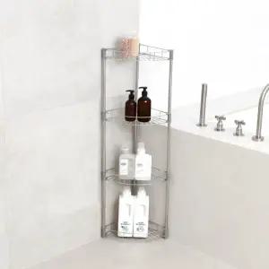 스텐팩토리 스텐 화장실 욕실 코너 선반 4단