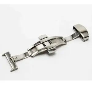 가죽시계전용 자동 디버클 실버 스테인레스 원터치 메 크리스마스주제만들기