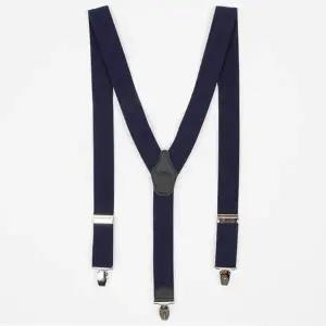 남성용 멜빵끈 네이비 멜빵 벨트 집게 서스펜더 코디-WFI3VLE