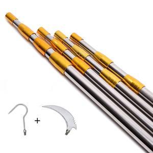 상품 5M 폴대 조절 두꺼운 다용도 골드 장대 고정 스테인레스 길이