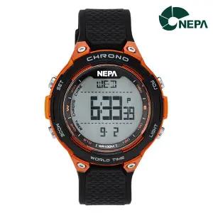 [하프클럽/네파]네파 월드타임 스탑워치 알람.방수 학생.군인용 레져 스포츠시계 N349_BKOR