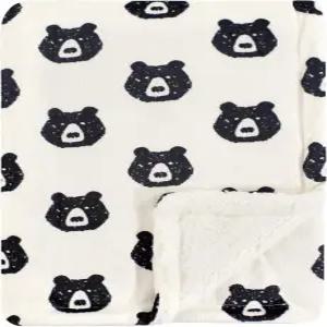 셰르파 백킹이 있는 요가 스프라우트 밍크 담요 곰