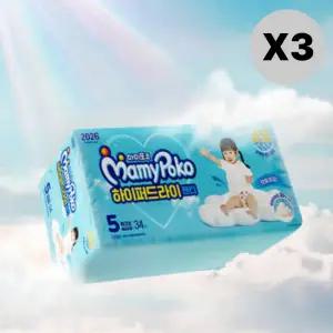 마미포코 기저귀 특대형 여아 하이퍼드라이 팬티 5단계 102매 MNS
