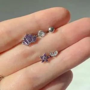 퍼플 귀걸이 세트 써지컬스틸 패션피어싱 5종 WFJFMGE