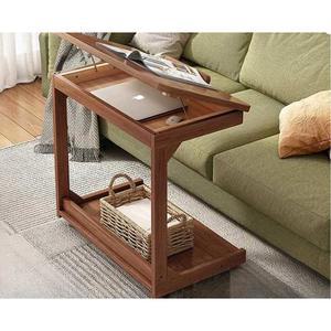 이동식 사이드 테이블 원목 바퀴달린 협탁 탁자 가구 업그레이드 로그 60x40x63CM