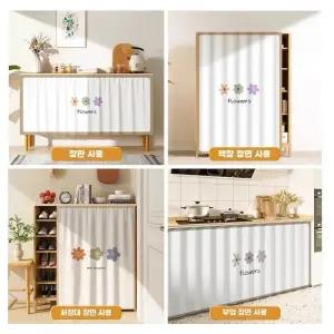 오아브로드 붙이는 미니커텐 고리형 가리개 서랍 주방 창문 싱크대 커튼 가