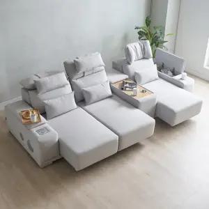 루엔 모션소파  전동 리클라이너 4인용  패브릭 쇼파 고급형 (콘솔박스 일반형 포함)