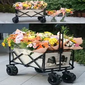 전동 웨건 장보기 카트 접이식 다용도 트레일러 운반