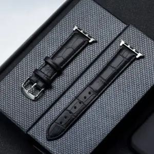 Apple Watch 용 고품질 가죽 시계 밴드 iWatch 시리즈 8/7/SE/6/5/4/3/2 42mm 38mm 44mm 40mm 스트랩 45mm