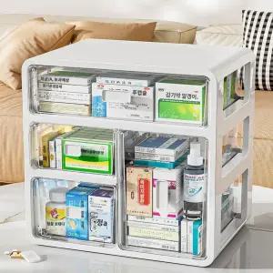 구급약통 서랍형 약상자 화이트 정리함 약통 보관함 투명