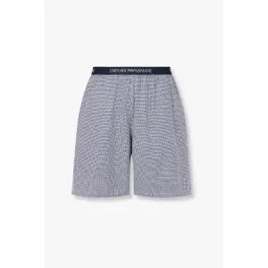 매장정품 EMPORIO ARMANI UNDERWEAR 남성 체크 패턴 엘라스틱 라운지 쇼츠_블루 0815331005 2507108509 235