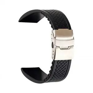 블랙 실리콘 시계줄 감각적인 우레탄 시계밴드 남성용-WFIK767