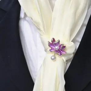 진주 꽃 브로치 여성 고급 악세서리 연말파티 브로치-WFIK78L