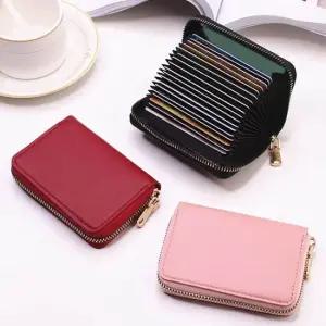 아코디언 카드 지갑 명함 지폐 수납 골드지퍼 컴팩트 20대카드지갑 카드지갑목걸이
