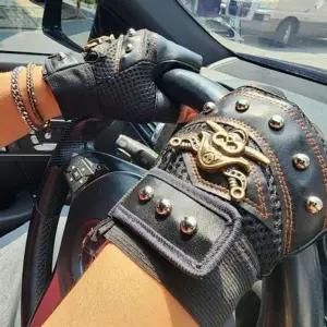 남성 해골 레이싱 장갑 바이크 라이더 장갑 오토바이-WFIKP1I