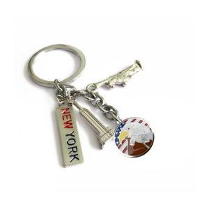 키링 금속 미국 국기 키체인, 독수리 뉴욕 리버티 조각상 기념품 자동차 펜던트 가방 참, 24 개/로트 도매