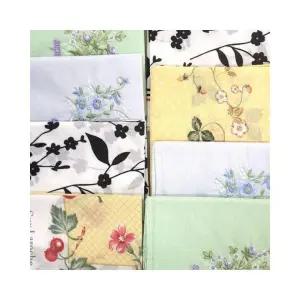 남녀 공용 면 손수건 10매 세트 유아 성인 모두 사용 기본형