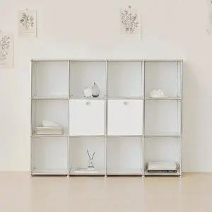 [포스트모던]발렌 4X3 미드센츄리 모듈 책장 1600 3단 C3 (2도어)