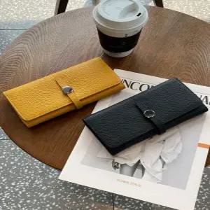 여성장지갑 소가죽 여성용 옐로우 블랙 선물 여자 지갑 카드