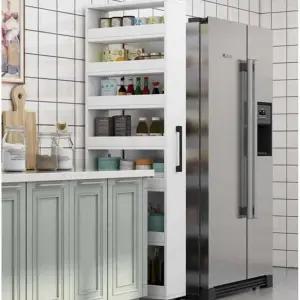 바퀴달린 폭 좁은 150 200 냉장고 주방 선반 슬라이딩 틈새수납장