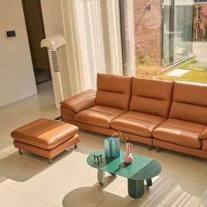 2/2 PM9 L.live 15+5+15만  바름 4인용 벨라니 통가죽 소파 + 스툴