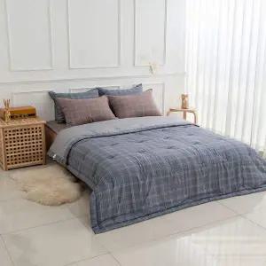 [알티피아]베이직체크 간절기이불 블루 여름 사계절 국산 향균