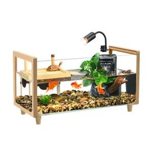 반수생 거북이수조 어항 패키지세트 테라리움 대형 투명 하우스 수족관 배수 사육장