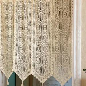 빈티지 레이스 뜨개 주방 베란다 9SIZE 크로쉐 창문 커튼 가림막 바란스