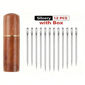 스테인리스 스틸 12개입  바늘질 측면 구멍 세트  수공예 재료  노인 손바느질에 적합