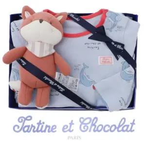 [갤러리아] (쇼콜라/임신/출산/백일/돌/조카) 돌고래슬림상하 + 여우인형 2종세트