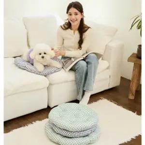 강아지 버서틀 간편 원형 쿠션 대형 1P 휴대용 방석