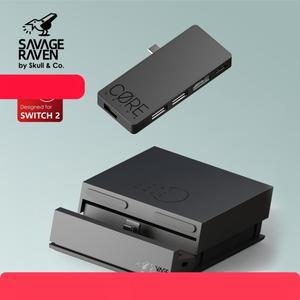 스컬앤코의 사바지 레이븐 점프게이트 독 USB C 프로터블 도킹 스테이션  스위치 OLED 허브 스탠드 2용