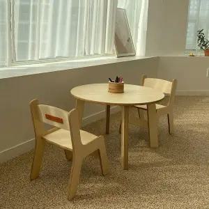 [펀펀키즈]유아 아기 원목 미술 책상 동그리 테이블 입식