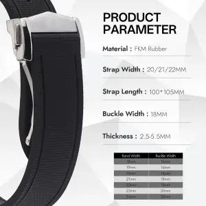 퀵 릴리즈 유니버설 브레이슬릿 20mm 21/22mm 시계 밴드 18/19mm/23mm/24mm FKM 러버 시계 스트랩 오메가